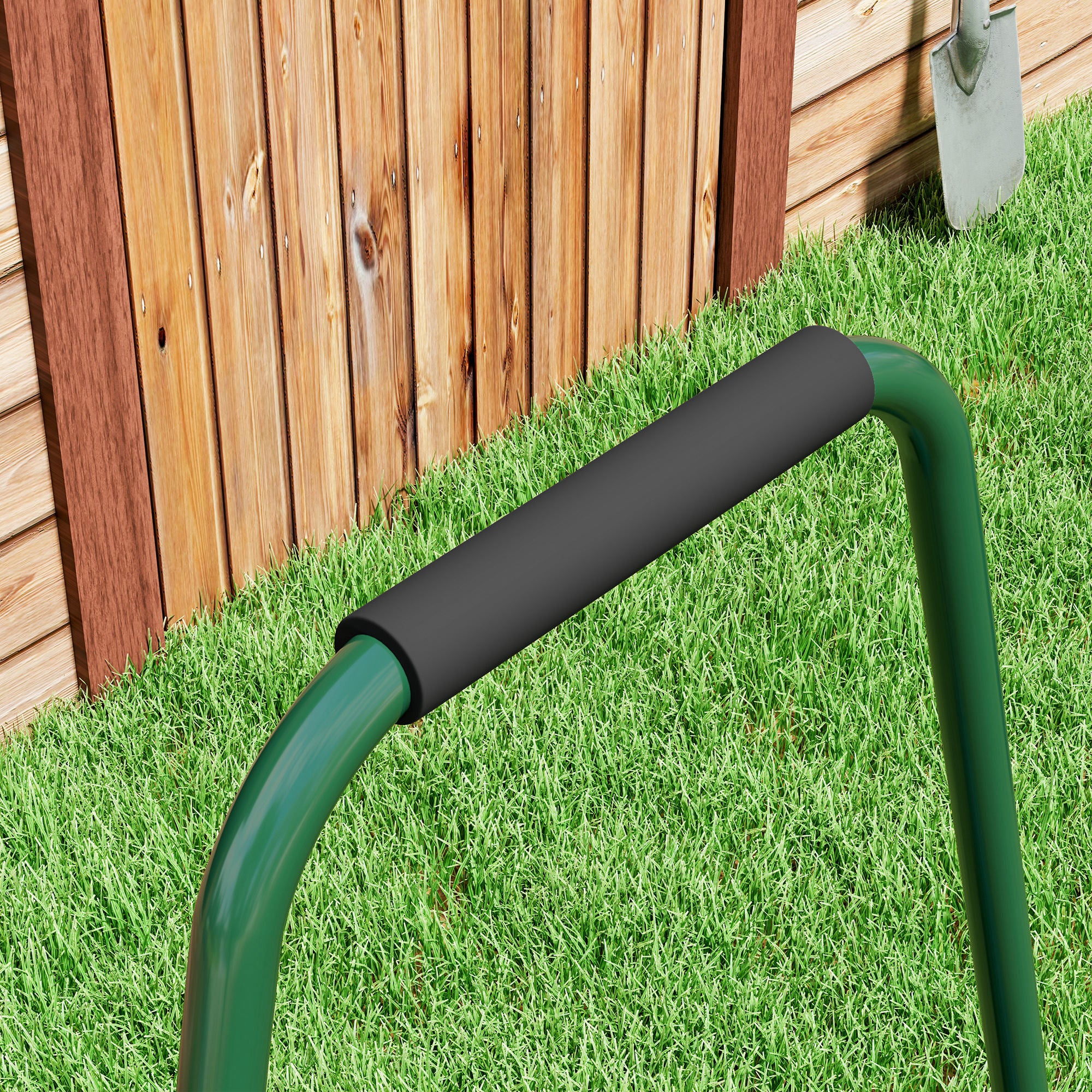 Outsunny 63 L Heavy Duty Water Or Sand Filled 30cm Garden Steel Lawn Roller Drum - Dark Green