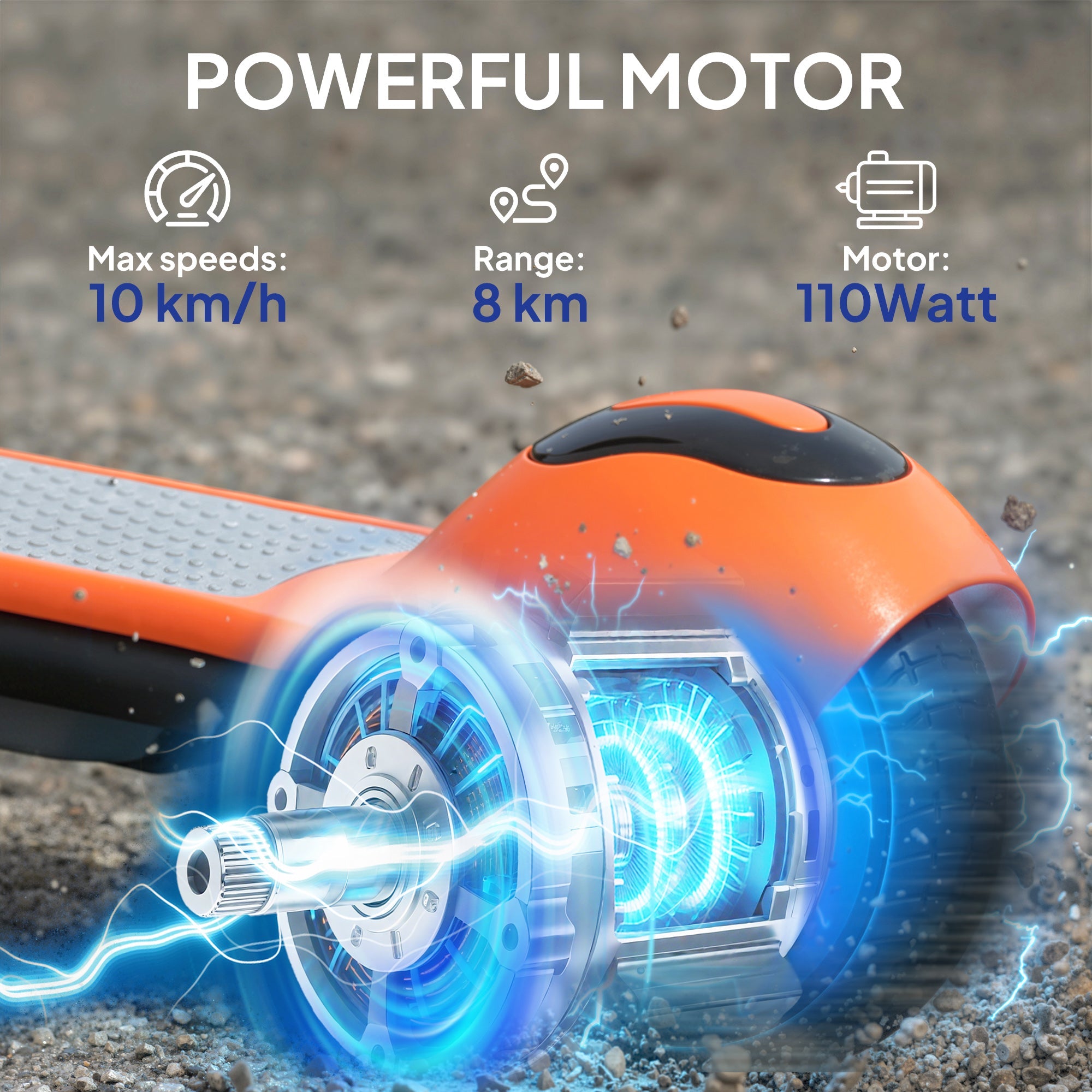 SPORTNOW Electric Scooter for Kids, with LED Display, Orange