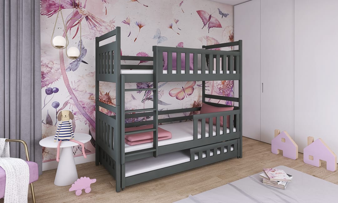 Wooden Bunk Bed Olivia With Trundle