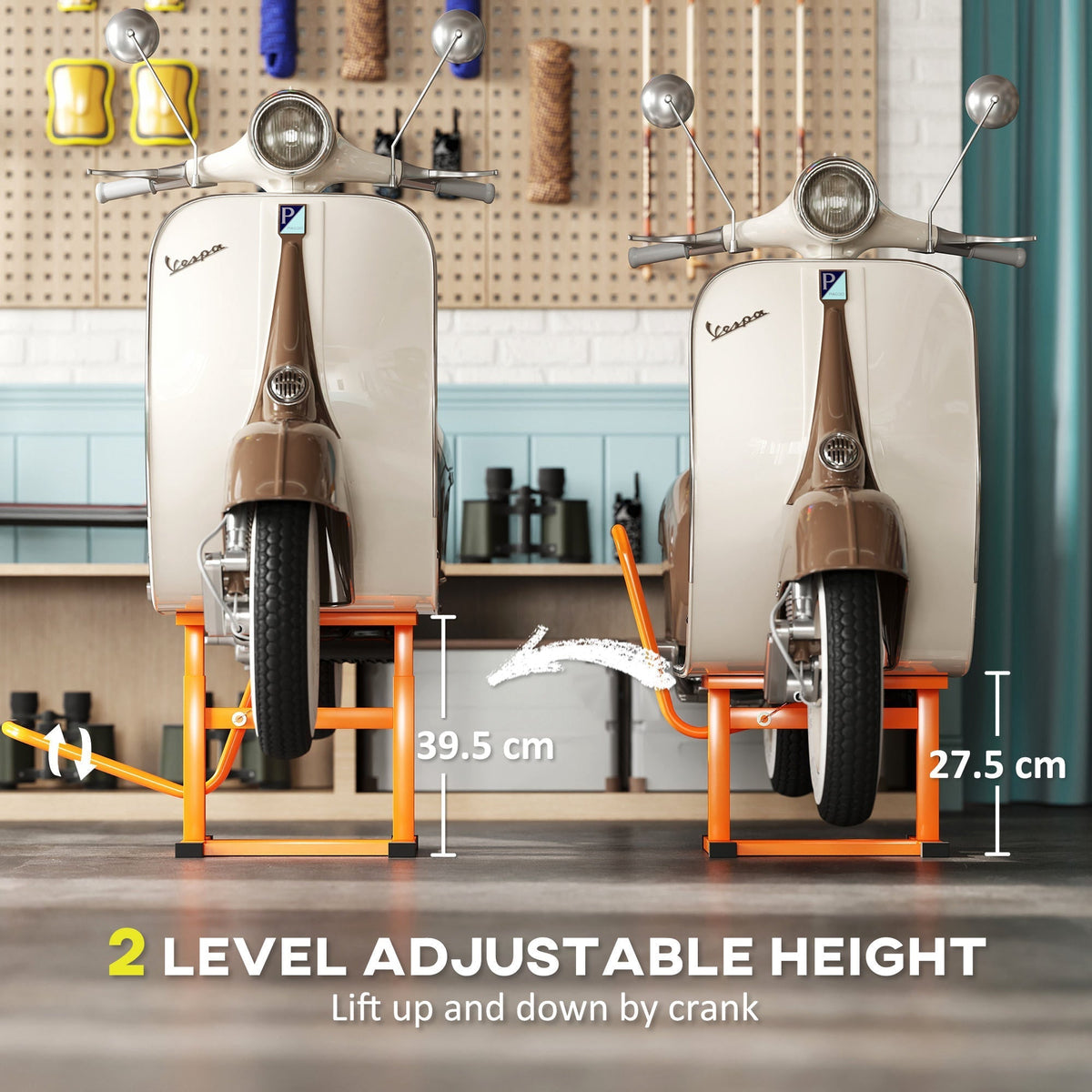 DURHAND Steel Motorbike Jack Lift, 27.5 / 39.5 H cm - Orange