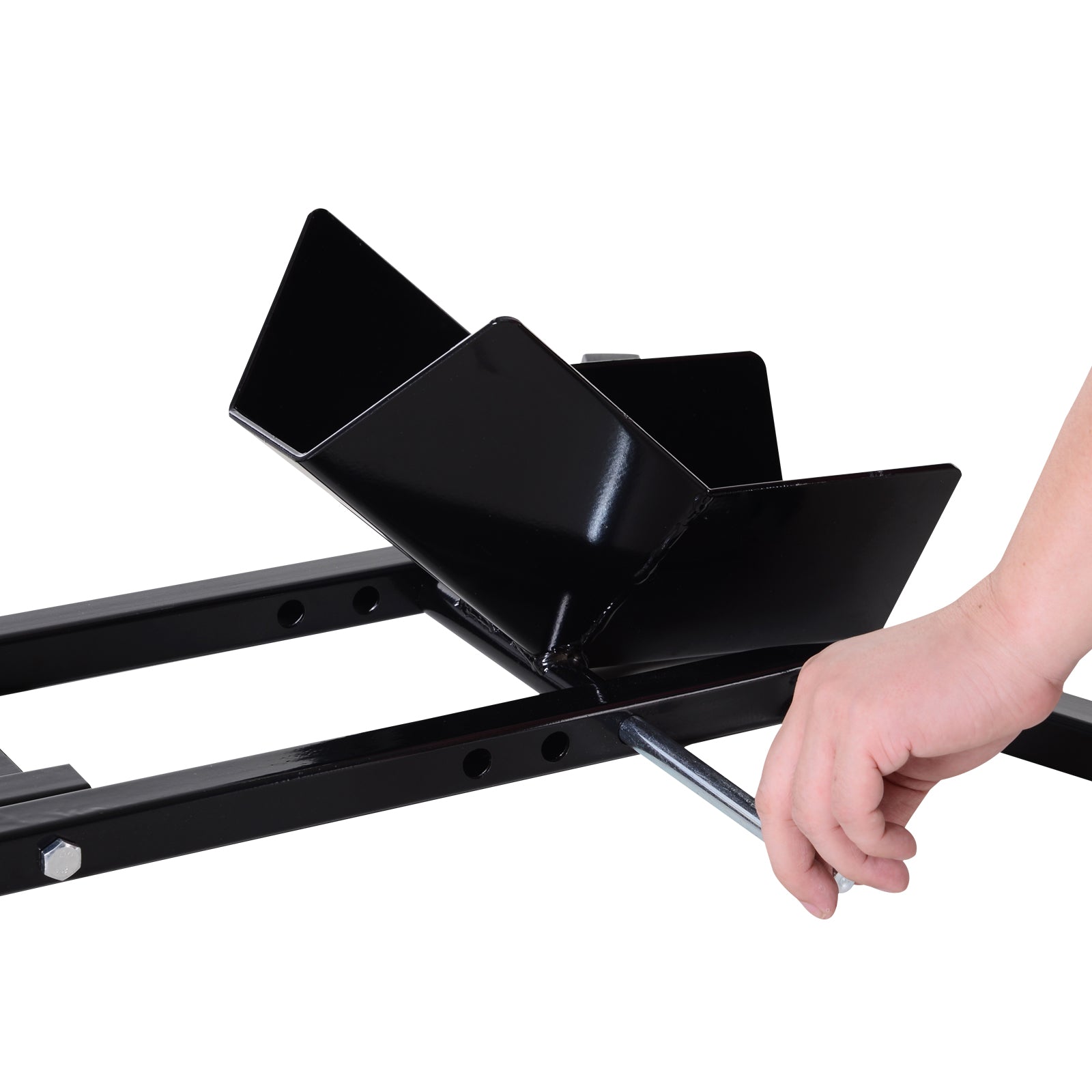 HOMCOM Metal Motorcycle Motorbike Wheel Chock Locking Stand System 17√¢‚Ç¨¬ù,19√¢‚Ç¨¬ù,21√¢‚Ç¨¬ù/43,48,51 Cm Front Wheels Steel Adjustable Fixing Tyre Holder Support