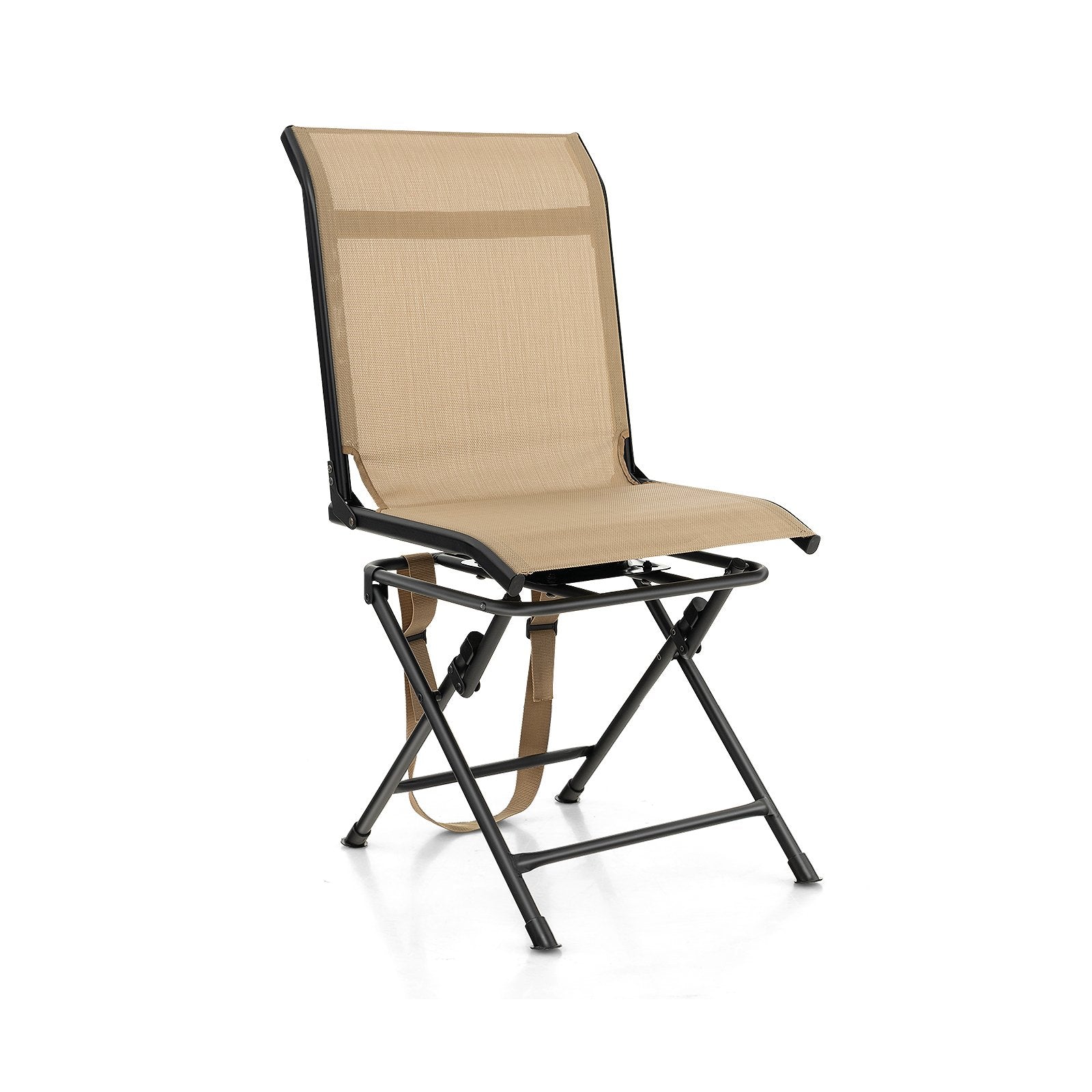 360¬∞ Swivel Hunting Blind Chair with Sturdy Metal Frame Support up to 330 lbs-Coffee