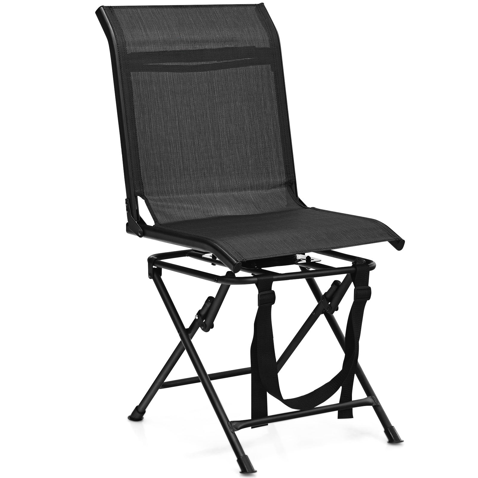 360¬∞ Swivel Hunting Blind Chair with Sturdy Metal Frame Support up to 330 lbs-Black