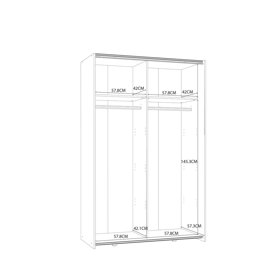 Ozzula Sliding Door Wardrobe 120cm, image 22