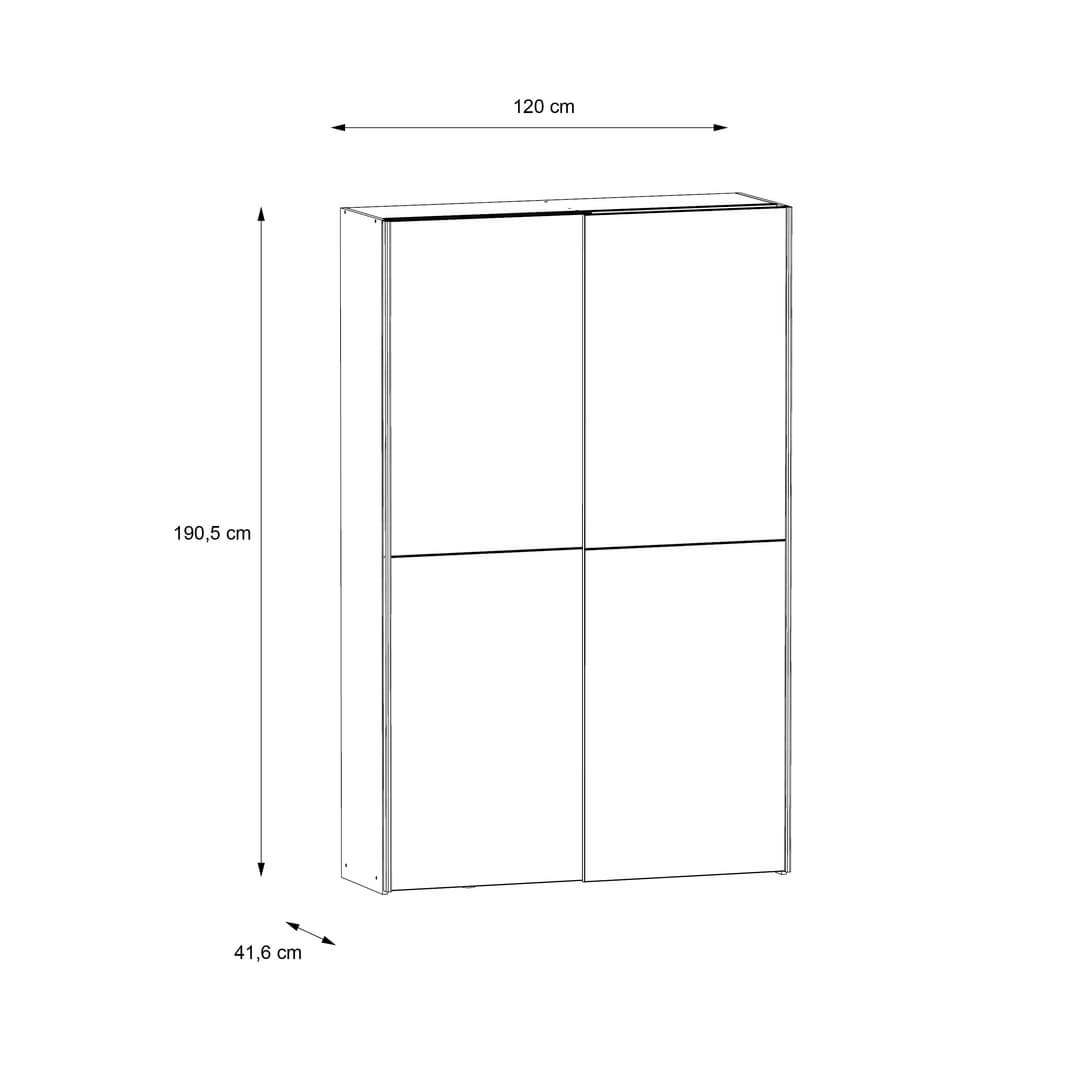 Ozzula Sliding Door Wardrobe 120cm, image 40