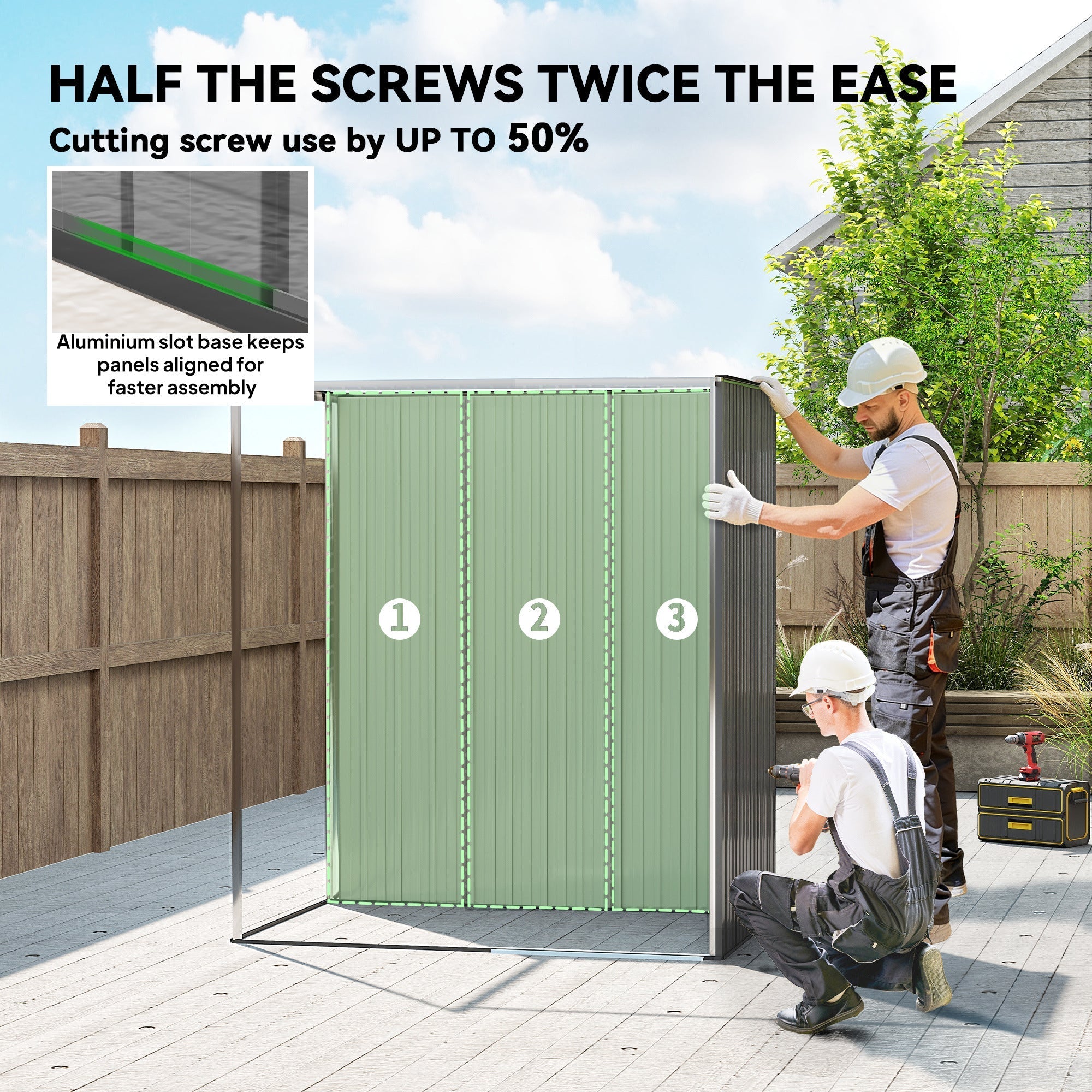 Outsunny 5 x 3.5ft Metal Garden Storage Shed with Effortless Assembly and 2 Pairs of Gloves, Waterproof Outdoor Shed, Light Grey