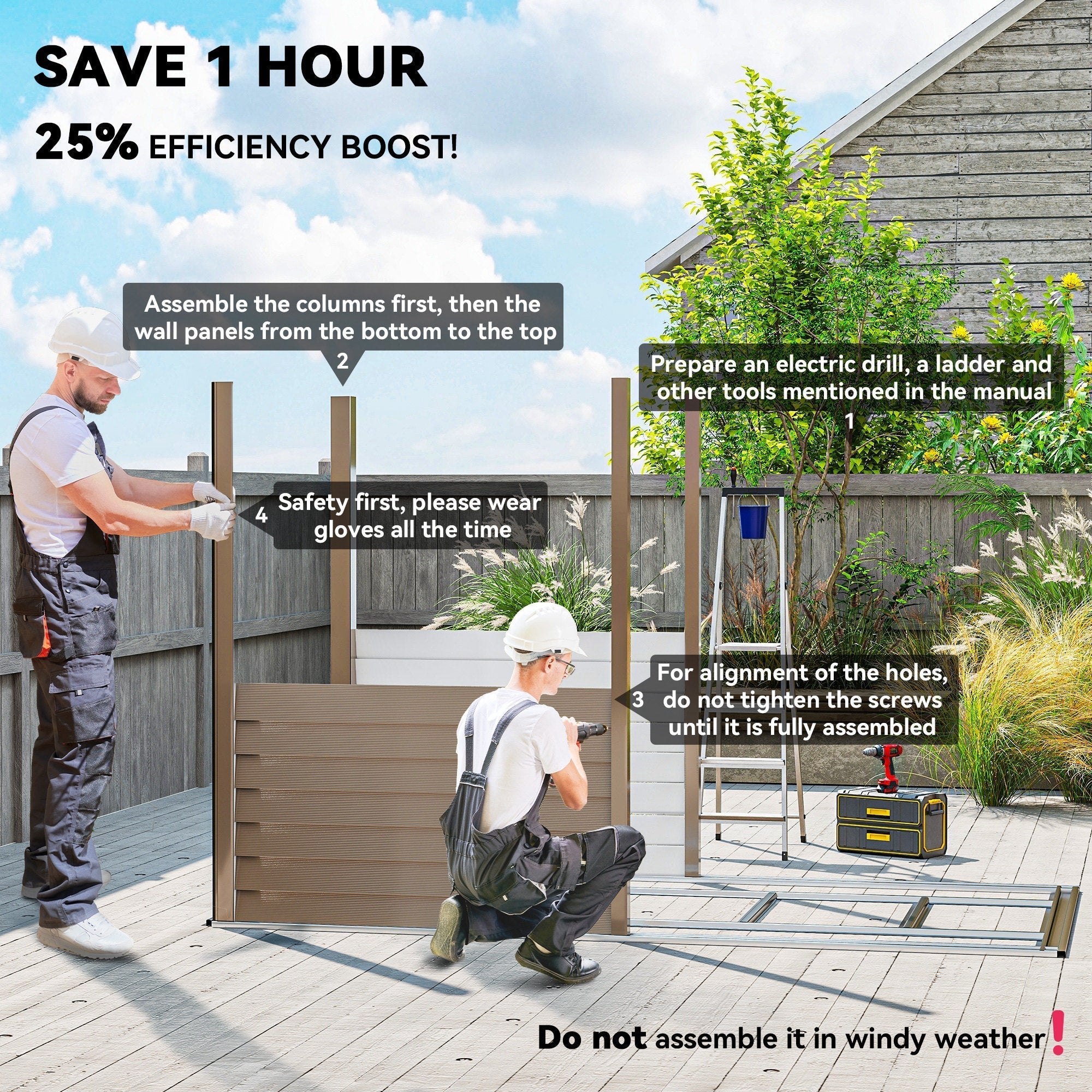 Outsunny 5 x 9ft Galvanised Metal Garden Shed with Foundation Kit, Outdoor Lean-to Shed, Tool Storage House with Lockable Doors, Gloves and 2 Air Vents for Patio, Garden, Brown