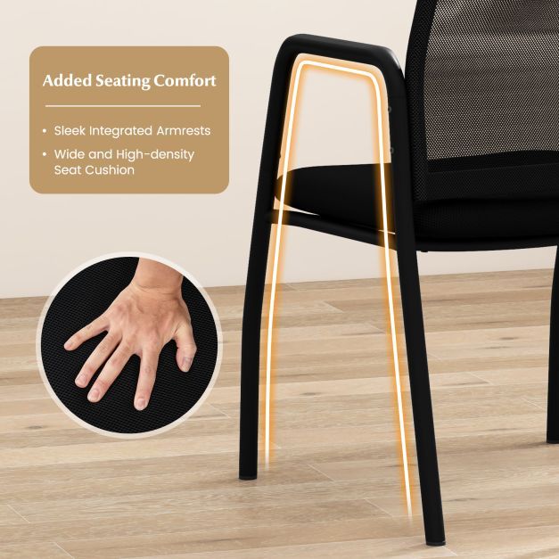 Close-up of the armrest and seat cushion of a black office chair, highlighting comfort