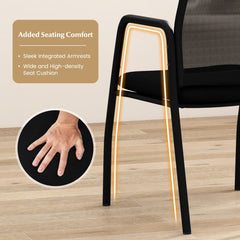 Close-up of the armrest and seat cushion of a black office chair, highlighting comfort