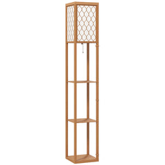 HOMCOM Three-Shelf Standing Lamp - Natural