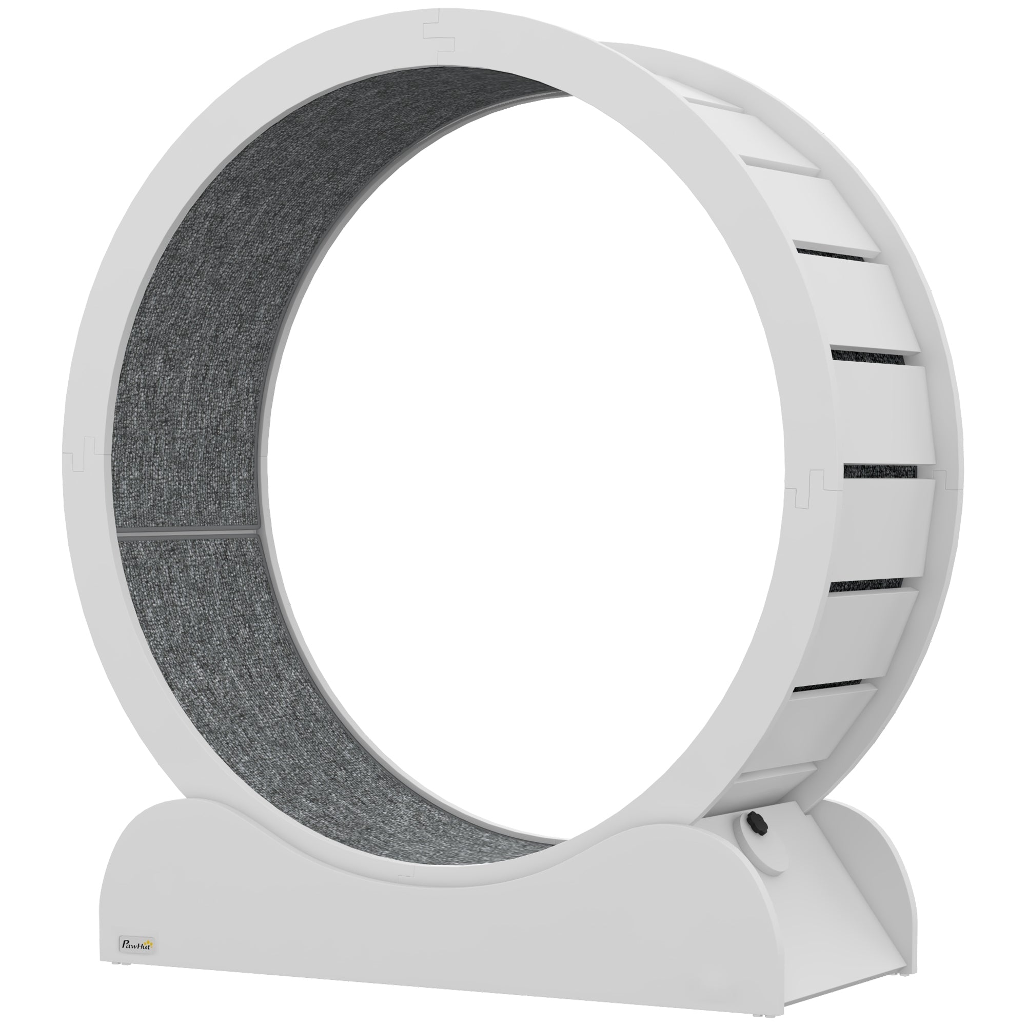 PawHut 39.4" Wooden Cat Running Wheel with Brake, White