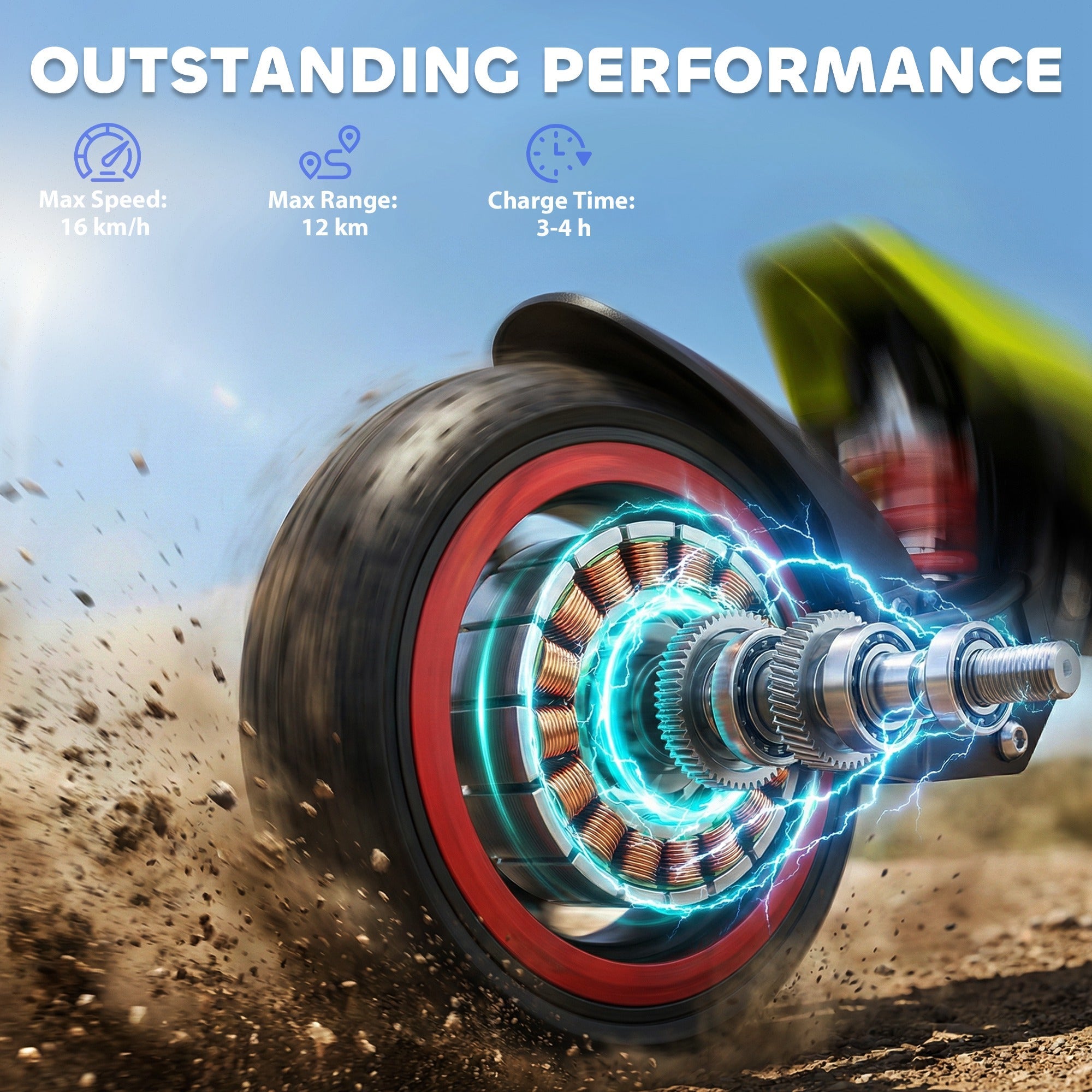 SPORTNOW Electric Scooter for Kids, Foldable E Scooter for Age Age 6+ with LED Display, RGB lights, Up to 16km/h, Green