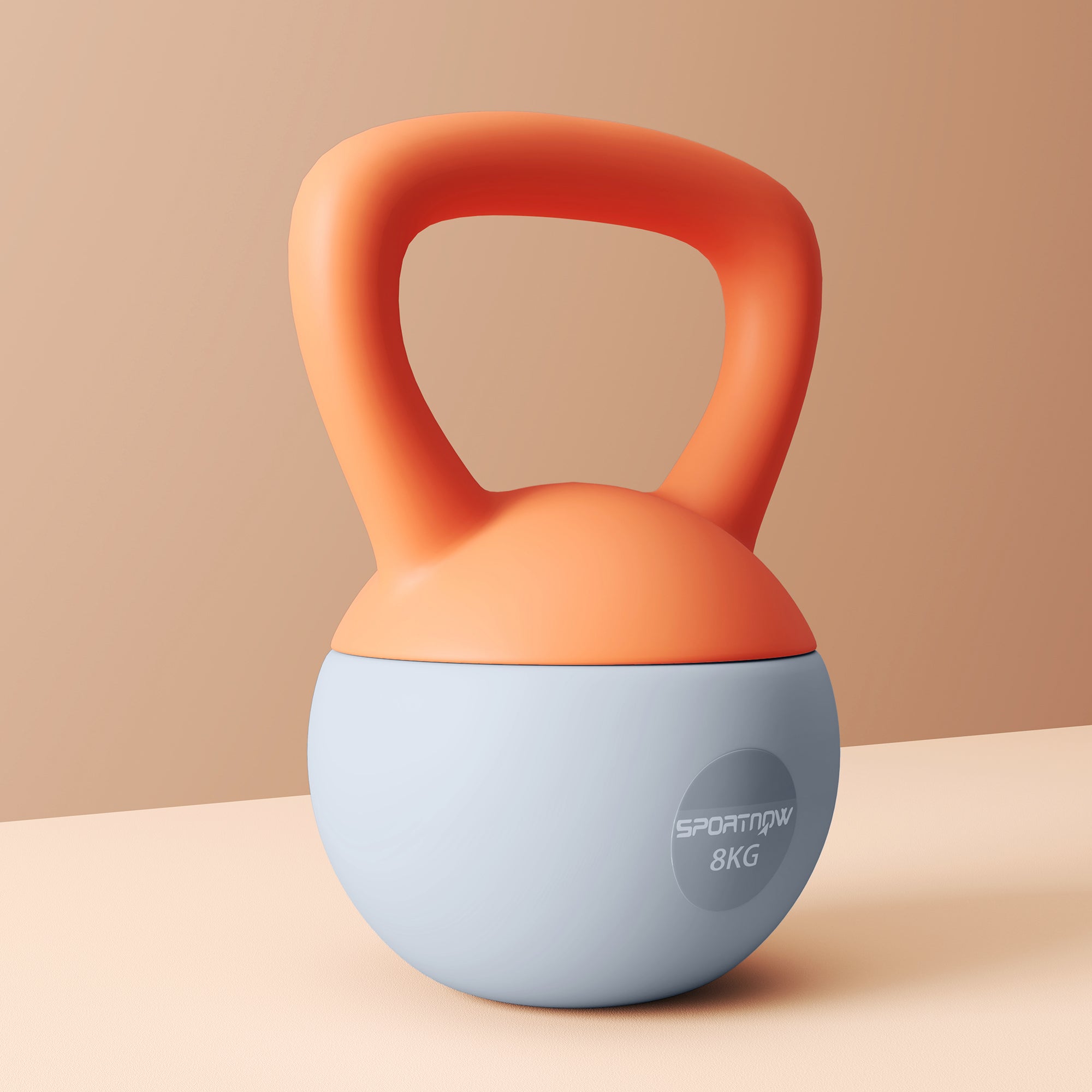 SPORTNOW 8KG Soft Kettlebell, Kettlebell with Non-Slip Handle for Home Gym, Weight Lifting, Strength Training, Orange/Grey