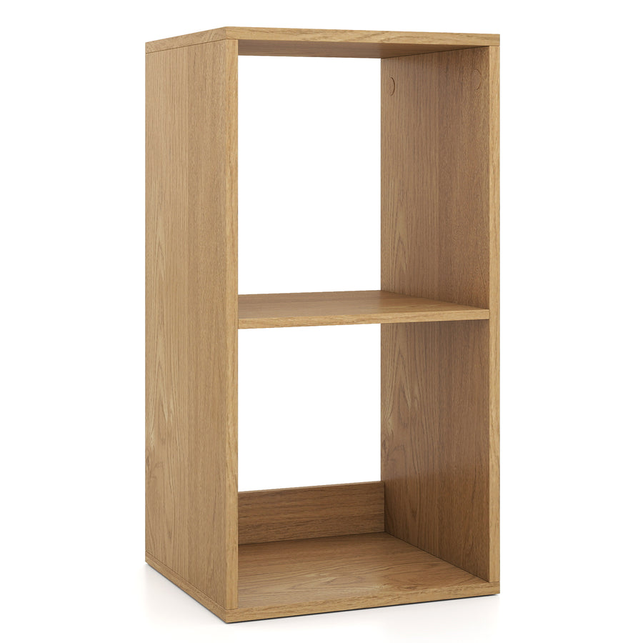 Open Back 2-tier Bookshelf with Anti-toppling Kit-Natural