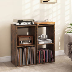 Open Back 2-tier Bookshelf with Anti-toppling Kit in Rustic Brown