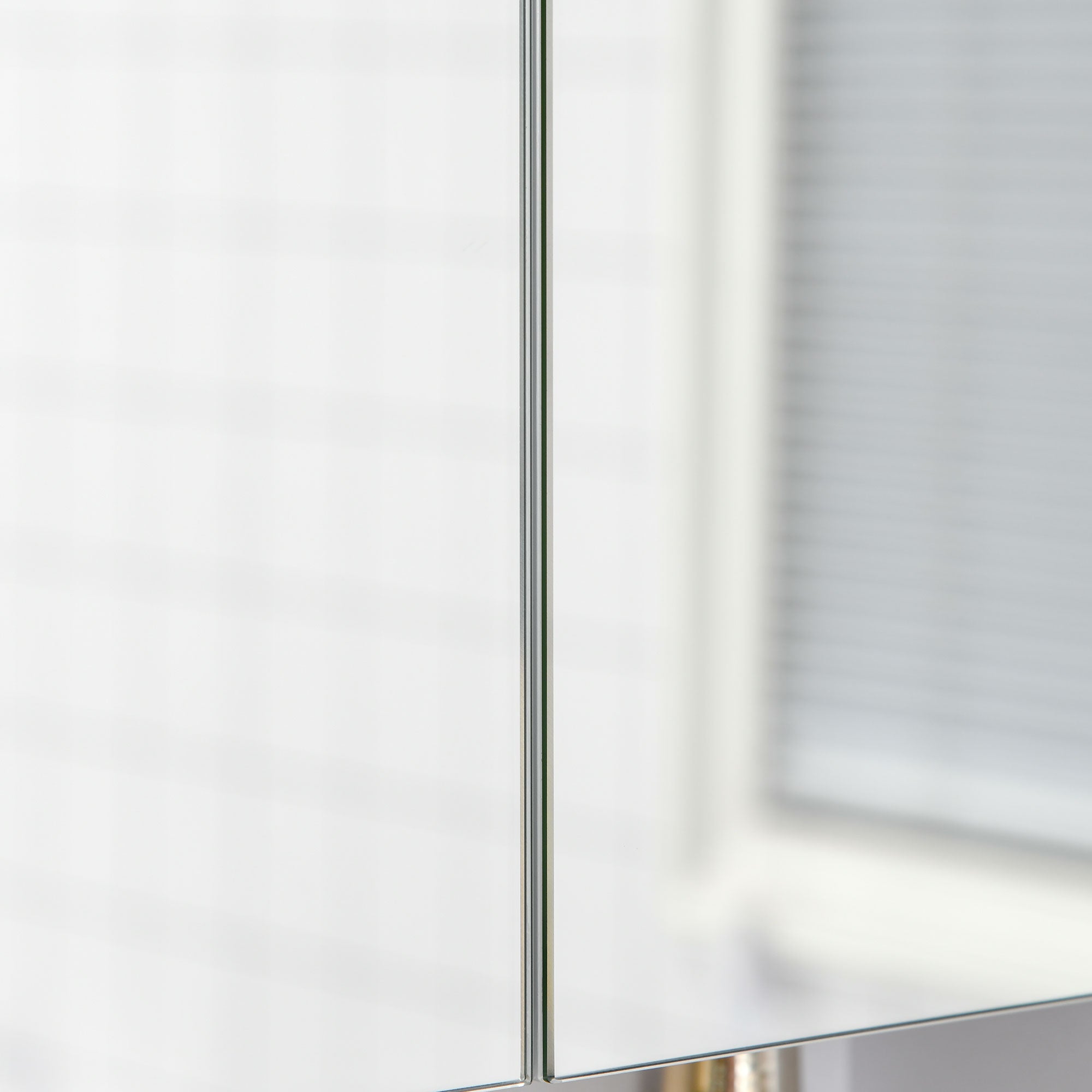 kleankin Bathroom Cabinet with Mirror, Wall Mounted Bathroom Mirror Cabinet with Adjustable Shelf, 2 Doors Storage Cupboard, White