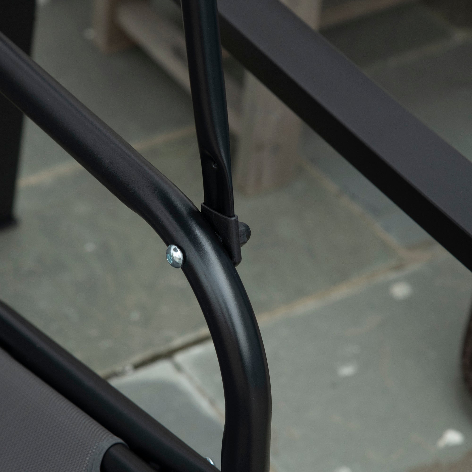 Outsunny 2 Seater Garden Swing Chair with Adjustable Tilting Canopy, Outdoor Hammock Bench with Steel Frame for Patio, Grey