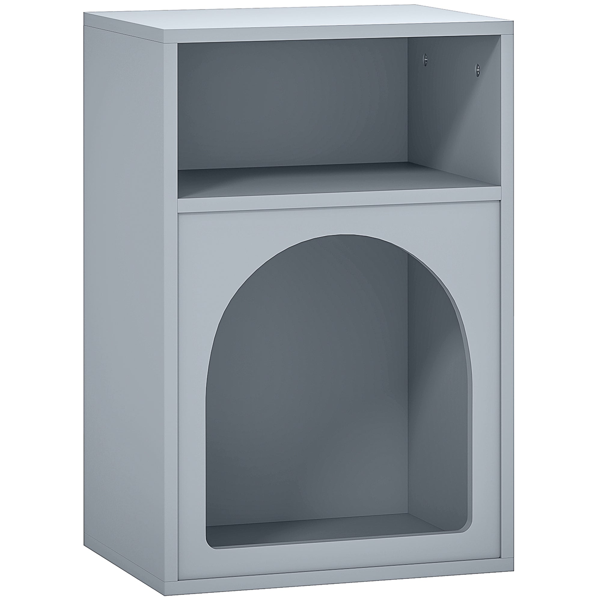 HOMCOM Bedside Table with 2 Open Compartments - Grey