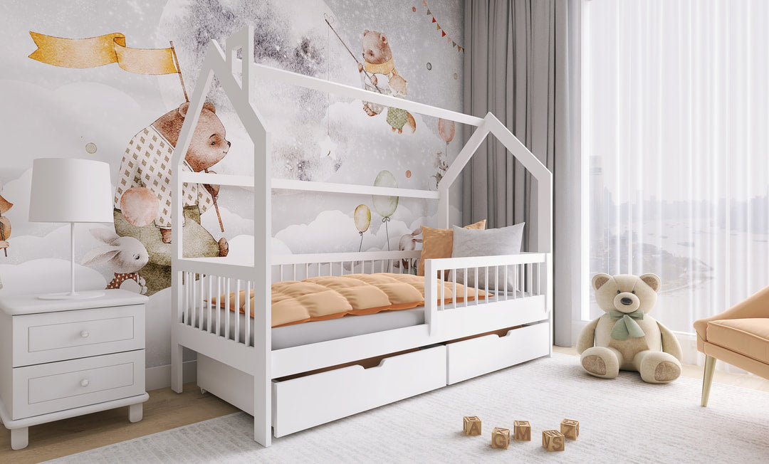 Wooden Single Bed Oskar With Storage