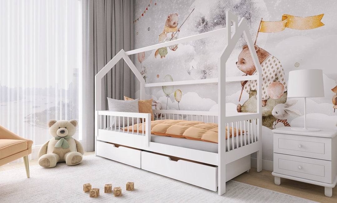Wooden Single Bed Oskar With Storage