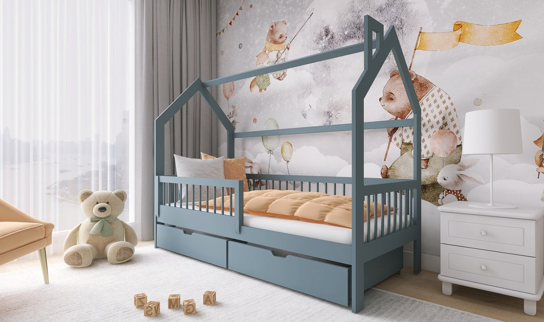 Wooden Single Bed Oskar With Storage
