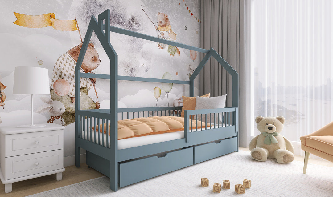 Wooden Single Bed Oskar With Storage