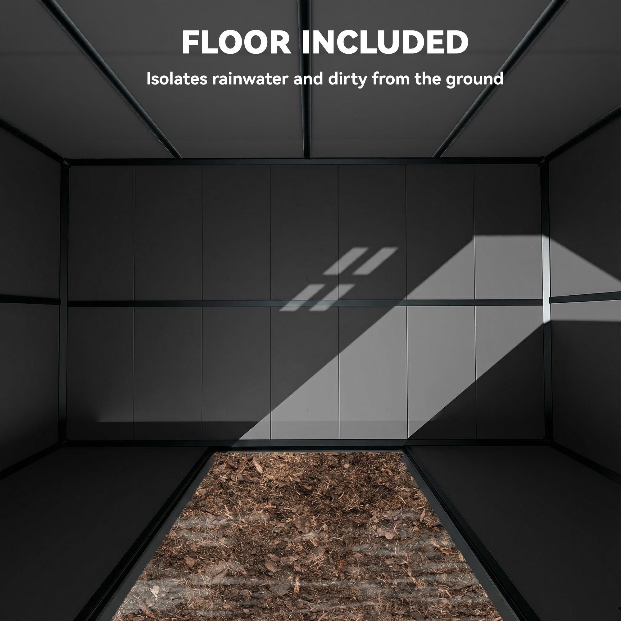 Outsunny 10 x 6 ft Resin Garden Shed, Outdoor Storage Shed with Floor, Windows, Lockable Doors and Vents, Dark Grey