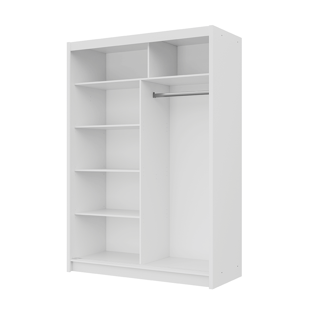 White Mirrored Sliding Door Wardrobe 150cm – MAYFAIR