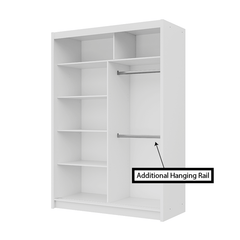 White Mirrored Sliding Door Wardrobe 150cm – MAYFAIR