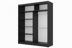 Black Full Mirrored Sliding Door Wardrobe 150cm – ALDRIDGE