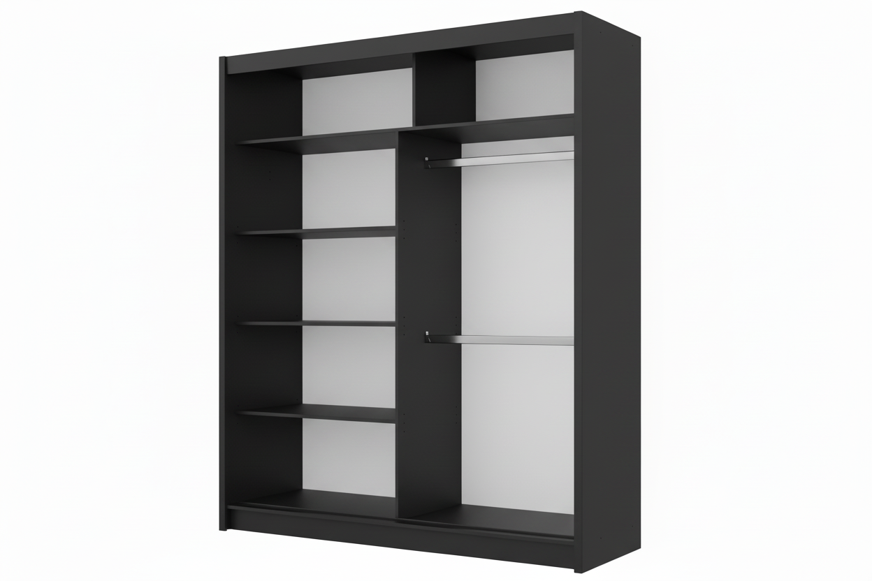 White Full Mirrored Sliding Door Wardrobe 150cm – ALDRIDGE