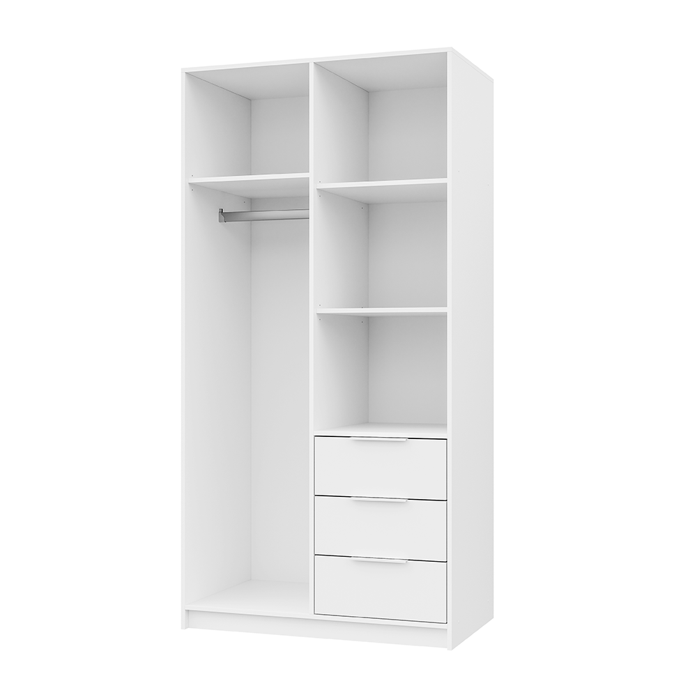 Oak Wotan Mirrored Hinged Door Wardrobe 100cm – HAMPTON LUX D2