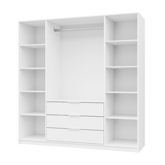 Graphite Mirrored Hinged Door Wardrobe 196cm – HAMPTON D4