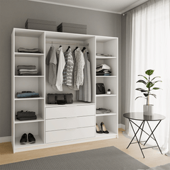 Graphite Mirrored Hinged Door Wardrobe 196cm – HAMPTON D4