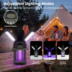 Outdoor Bug Zapper with Foldable Lantern USB-C Rechargeable for Camping