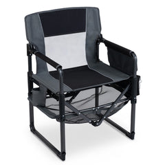 Outdoor Camping Chair with Cup Holder and Side Pocket-Black