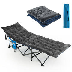 Outdoor Camping Cot Pads Crystal Velvet Sleeping Pads Mattress-Dark Grey