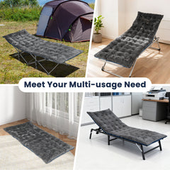 Outdoor Camping Cot Pads Crystal Velvet Sleeping Pads Mattress-Dark Grey