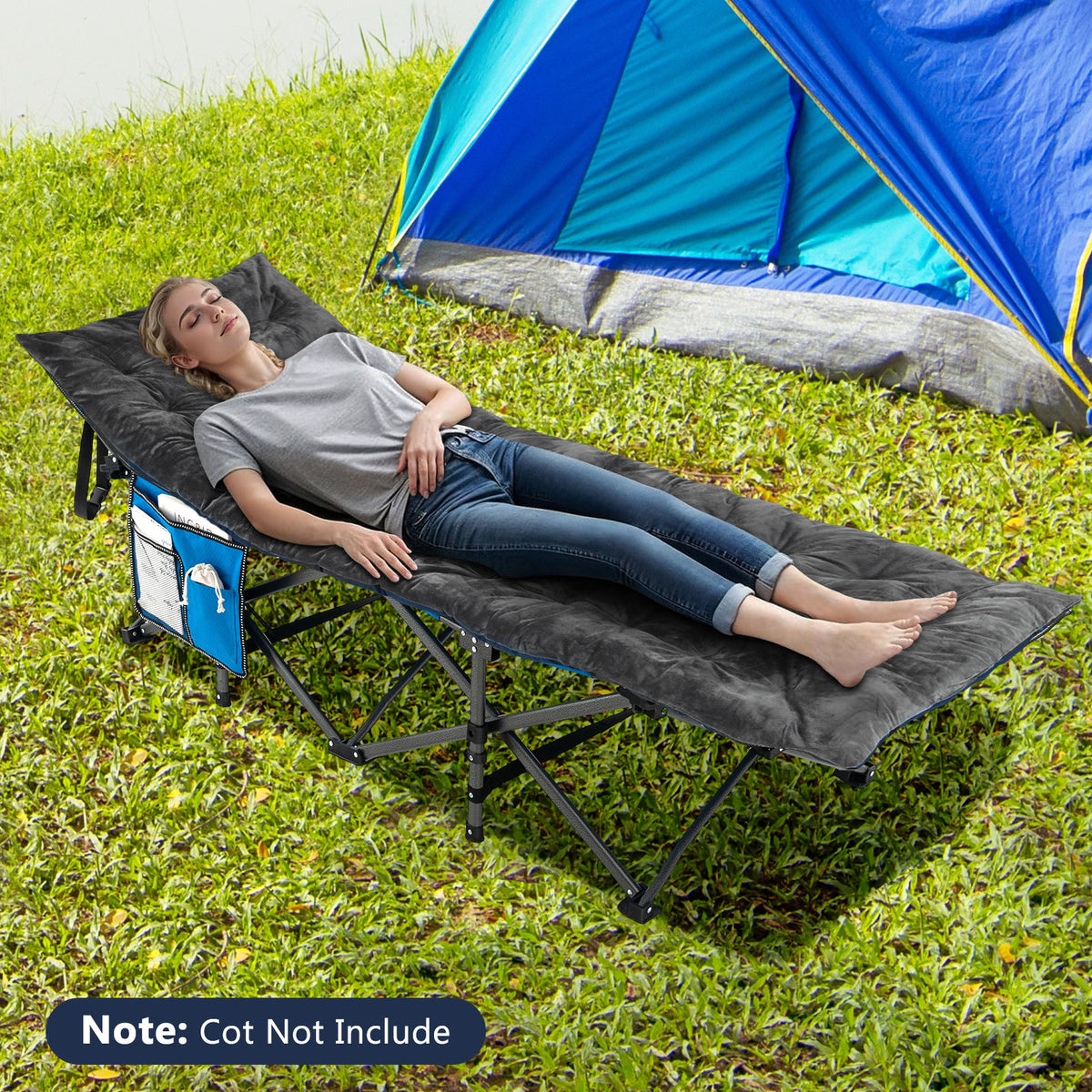 Outdoor Camping Cot Pads Crystal Velvet Sleeping Pads Mattress-Dark Grey