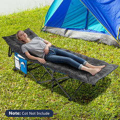 Outdoor Camping Cot Pads Crystal Velvet Sleeping Pads Mattress-Dark Grey