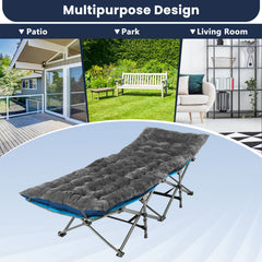 Outdoor Camping Cot Pads Crystal Velvet Sleeping Pads Mattress-Dark Grey
