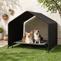 Outdoor Dog Shade Shelter for Large Medium Small Breeds Dog Tent Canopy-Black