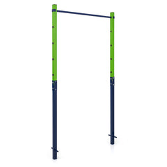 Outdoor In-Ground Pull Up Bar Heavy Duty Metal Pull Up Bar Station with 5 Adjustable Heights-Blue