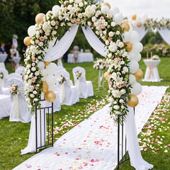 Outdoor Steel Arbor for Wedding Ceremony and Garden Lawn Party-Black