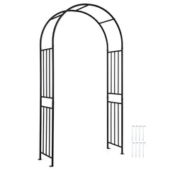 Outdoor Steel Arbor for Wedding Ceremony and Garden Lawn Party-Black