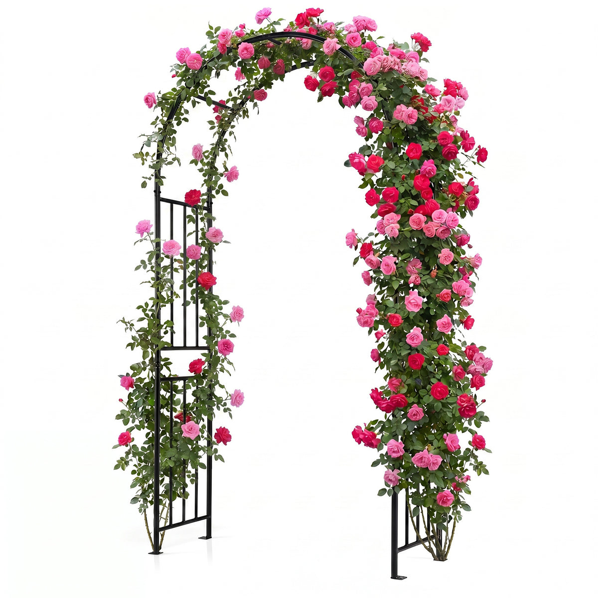 Outdoor Steel Arbor for Wedding Ceremony and Garden Lawn Party-Black