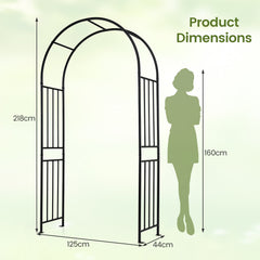 Outdoor Steel Arbor for Wedding Ceremony and Garden Lawn Party-Black