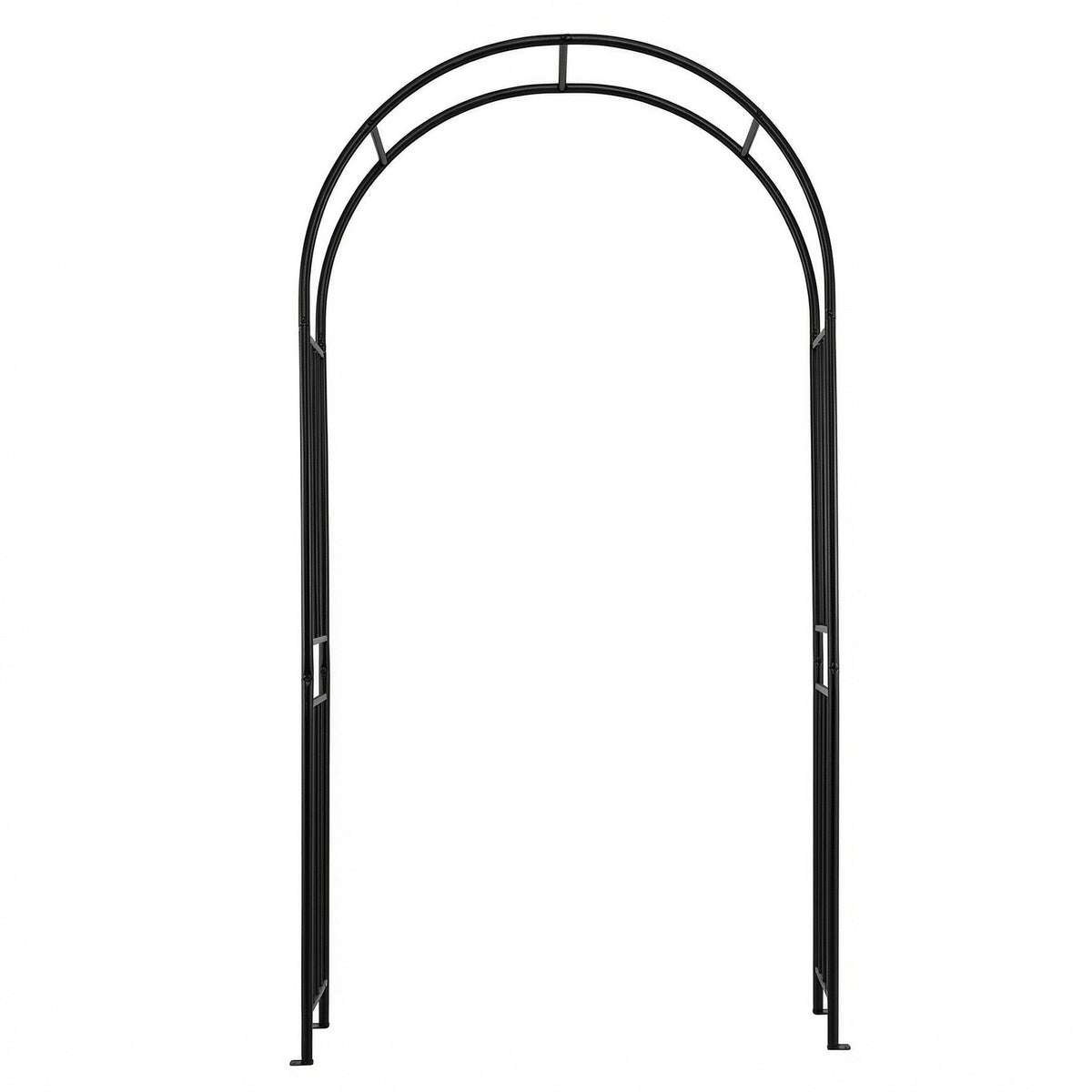 Outdoor Steel Arbor for Wedding Ceremony and Garden Lawn Party-Black