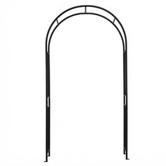 Outdoor Steel Arbor for Wedding Ceremony and Garden Lawn Party-Black