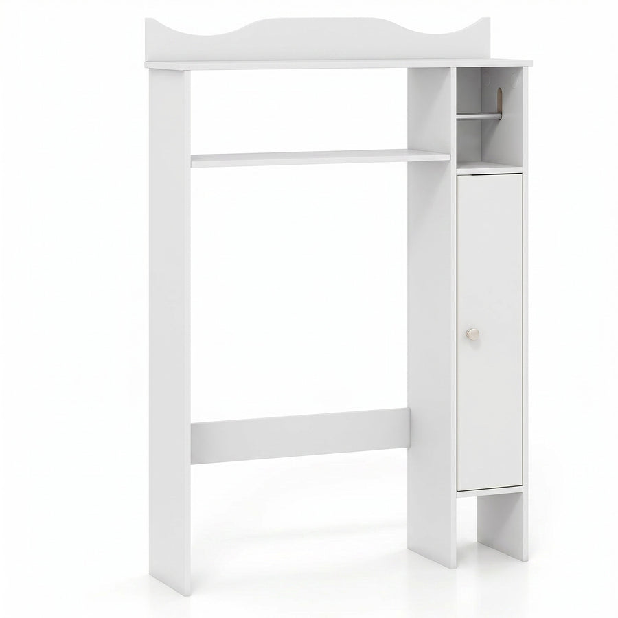 Over Toilet Storage Cabinet with Paper Holder and Removable Shelves for Bathroom-White